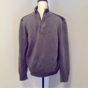 Calvin Klein Knit Sweater Mens 1/4 Zip Pullover Size Medium Charcoal Grey